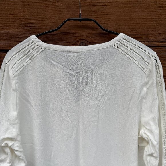 JOHNSTON & MURPHY Women’s Bell Sleeves Top Cream, Crepe, Sz Small S 45-1544 NWT - Picture 13 of 16